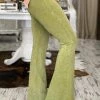 Fashiongo: Chatoyant BOTTOMS Washed Bell Bottom Flare Pants In Grass