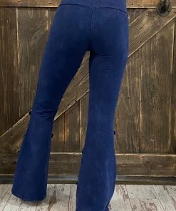 Fashiongo: Chatoyant Washed Bell Bottom Flare With Fringe In Dark Blue