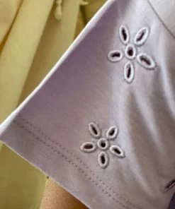 Hayden Of Los Angeles Eyelet Cutout Short Sleeve Top