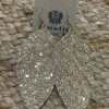 Golden Stella ACCESSORIES Glitter Leather Feather Earrings In Gold