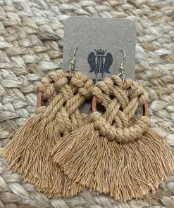 Golden Stella ACCESSORIES Woven Macramé Earrings