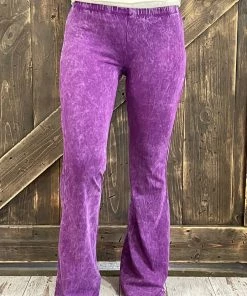 Fashiongo: Chatoyant Washed Bell Bottom Flare Pants In Purple BOTTOMS