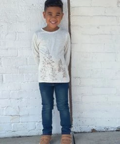 Ettie + H Oatmeal Tree Printed Shirt BOYS 5 Ettie + H Oatmeal Tree Printed Shirt BOYS