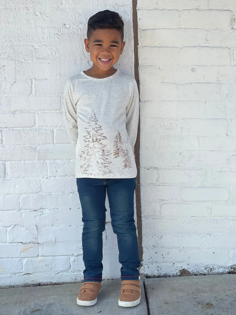 Ettie + H Oatmeal Tree Printed Shirt BOYS 3 Ettie + H Oatmeal Tree Printed Shirt BOYS