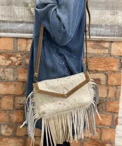 Myra Bag Front Flap Fringe Hairon Purse