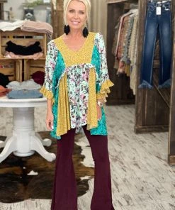 Fashiongo: Chatoyant Washed Bell Bottom Flare Pants With Pockets In Burgundy