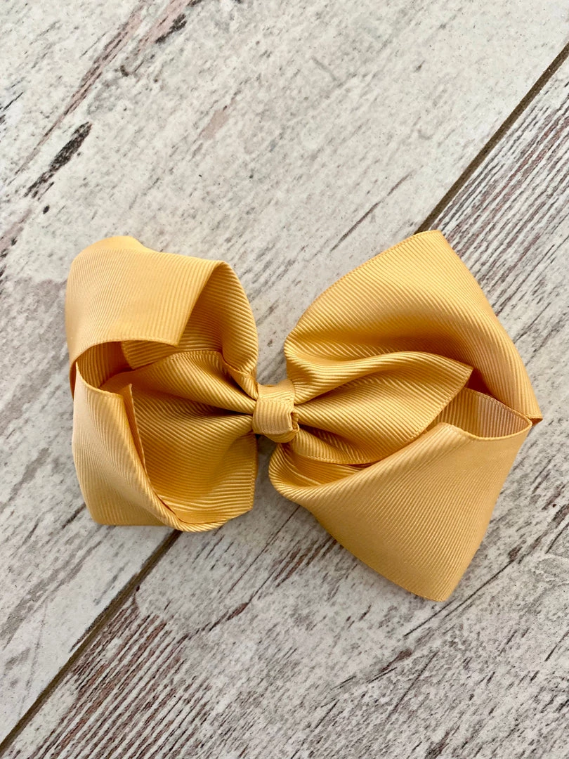 The Hair Bow Company ACCESSORIES Grosgrain Bow In Gold 1 The Hair Bow Company ACCESSORIES Grosgrain Bow In Gold