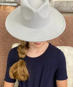 Queens Girls Wool Panama Hat In Grey