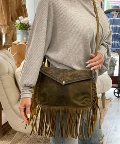 Myra Bag Front Flap Fringe & Leather Purse BAGS + BACKPACKS