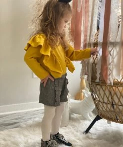 Vignette GIRLS Herringbone Ruffle Shorts