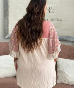 Fashingo: Umgee Floral Sleeve Waffle Knit Dress With Pockets 6 Fashingo: Umgee Floral Sleeve Waffle Knit Dress With Pockets