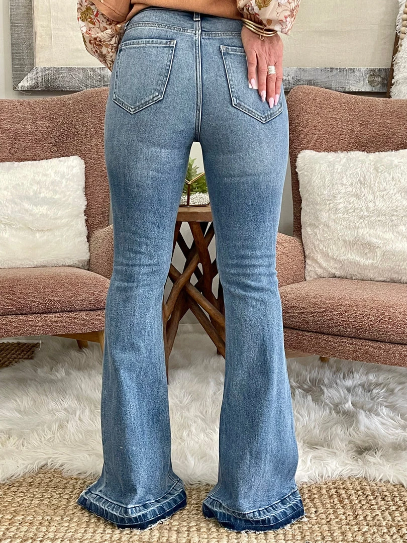 Cello Button Fly High Low Hem Flare Jean 3 Cello Button Fly High Low Hem Flare Jean