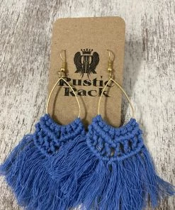 Golden Stella Teardrop Tassel Earrings In Blue ACCESSORIES