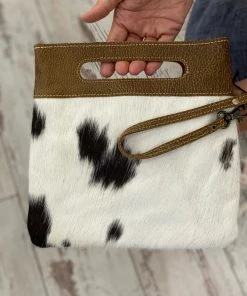 Myra Bag Hairon & Leather Bag/ Wristlet In Black ACCESSORIES