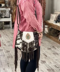 Myra Bag ACCESSORIES Hairon Flap Side Fringe Shoulder Bag