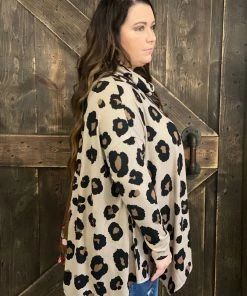 Oddi Floral & Leopard Color Block Cowl Neck Top