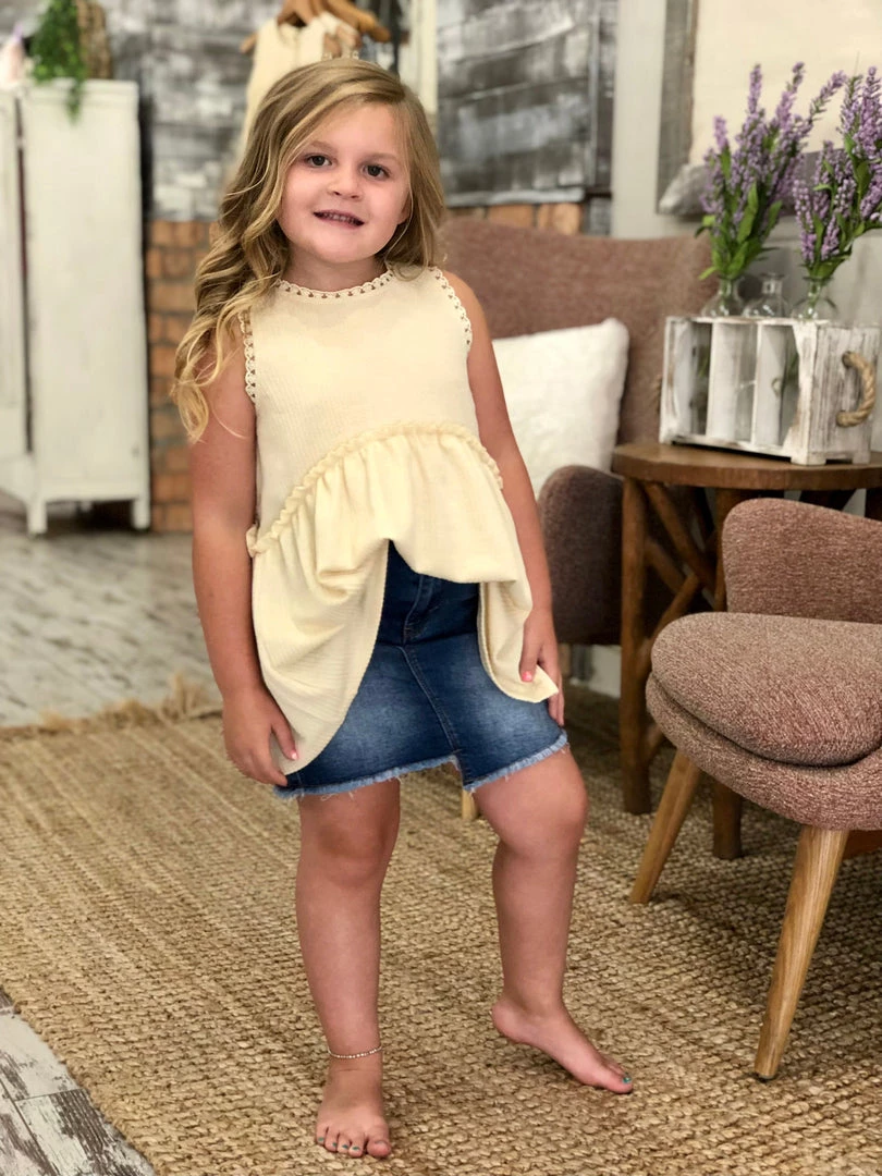 Hayden Of Los Angeles Crochet Trim Babydoll Tank Top GIRLS 4 Hayden Of Los Angeles Crochet Trim Babydoll Tank Top GIRLS