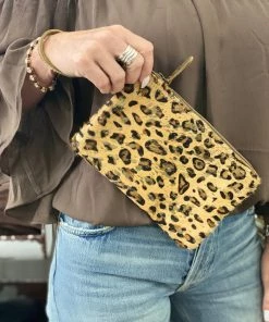 Myra Bag ACCESSORIES Gold Speckled Leopard Wristlet