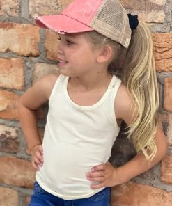 Cutie Patootie Solid Racerback Tank With Lace Detail In Beige GIRLS