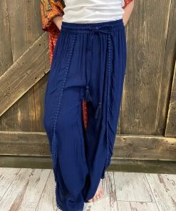 Angie Tulip Pants With Drawstring In Navy GIRLS 6 Angie Tulip Pants With Drawstring In Navy GIRLS