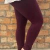 Fashiongo: Chatoyant Washed Leggings In Burgundy BOTTOMS