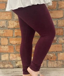 Fashiongo: Chatoyant Washed Leggings In Burgundy BOTTOMS