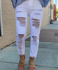 Cello BOTTOMS Extreme Distressed White Skinny Jeans