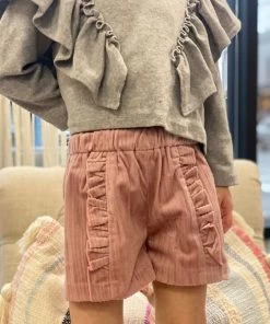 Vignette GIRLS Rose Corduroy Ruffle Shorts