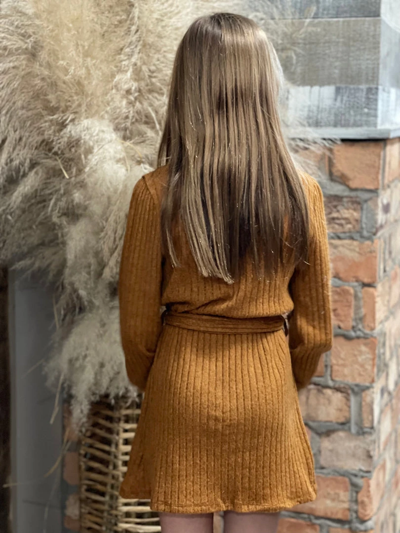 Hayden Of Los Angeles GIRLS Ribbed Hacci Knit Dress With Waist Tie 2 Hayden Of Los Angeles GIRLS Ribbed Hacci Knit Dress With Waist Tie