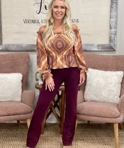 Fashiongo: Chatoyant BOTTOMS Washed Slim Bootcut Pants In Wine