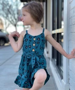 Honeydew GIRLS Leopard Print Ruffle Shorts Romper