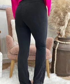 Fashiongo: Chatoyant BOTTOMS Washed Slim Bootcut Pants In Black