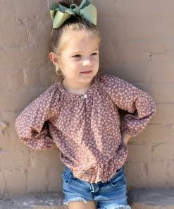 Vignette Floral Ruffle Hem Top In Rose GIRLS