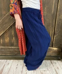 Angie Tulip Pants With Drawstring In Navy GIRLS 7 Angie Tulip Pants With Drawstring In Navy GIRLS