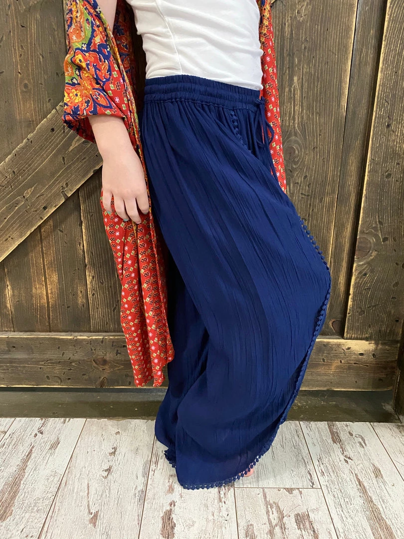 Angie Tulip Pants With Drawstring In Navy GIRLS 4 Angie Tulip Pants With Drawstring In Navy GIRLS