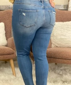 Vervet By Flying Monkey Mid Rise Distressed Ankle Skinny Jeans BOTTOMS