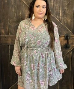 Kori America Floral Chiffon Smocked Dress DRESSES + ROMPERS