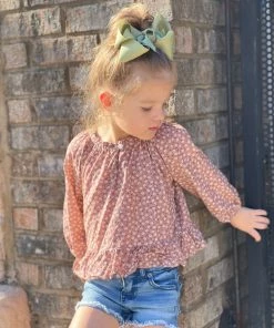 Vignette Floral Ruffle Hem Top In Rose GIRLS