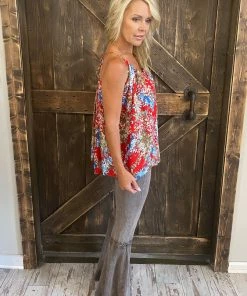 Fashiongo: Chatoyant Washed Waffle Bell Bottom Flare Pants In Desert Taupe BOTTOMS