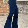 Fashiongo: Chatoyant Fringed Crochet Washed Bell Bottom Flare Pants In Blue BOTTOMS