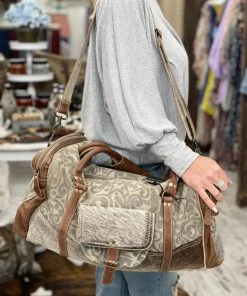Myra Bag Floral Canvas & Hairon Duffle Bag BAGS + BACKPACKS
