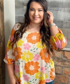 Andree By Unit Boho Floral Printed Top