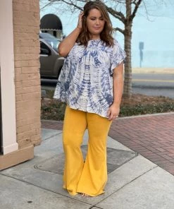Fashiongo: Chatoyant Washed Bell Bottom Flare Pants In Amber BOTTOMS