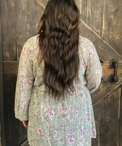 Kori America Floral Chiffon Smocked Dress DRESSES + ROMPERS