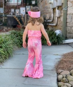 Michael GIRLS Tie Dye Bell Bottom Jumpsuit In Pink