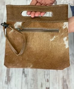 Myra Bag Hairon & Leather Bag/ Wristlet In Brown ACCESSORIES