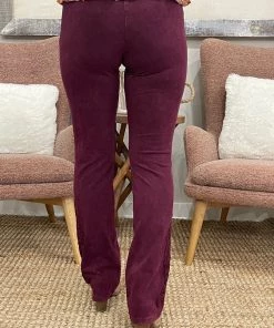 Fashiongo: Chatoyant BOTTOMS Washed Slim Bootcut Pants In Wine