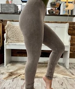 Fashiongo: Chatoyant BOTTOMS Washed Leggings In Desert Taupe