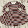 Vignette Ribbed Striped Swing Dress In Burgundy Mix