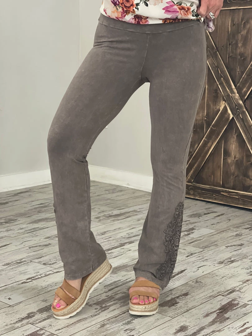 Fashiongo: Chatoyant Washed Slim Bootcut Pants In Desert Taupe 2 Fashiongo: Chatoyant Washed Slim Bootcut Pants In Desert Taupe